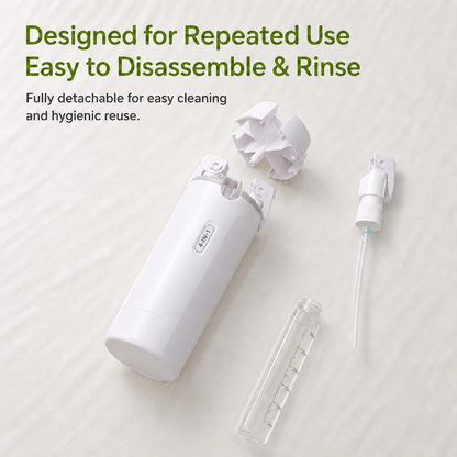 Detachable 4-in-1 travel dispenser components for easy cleaning