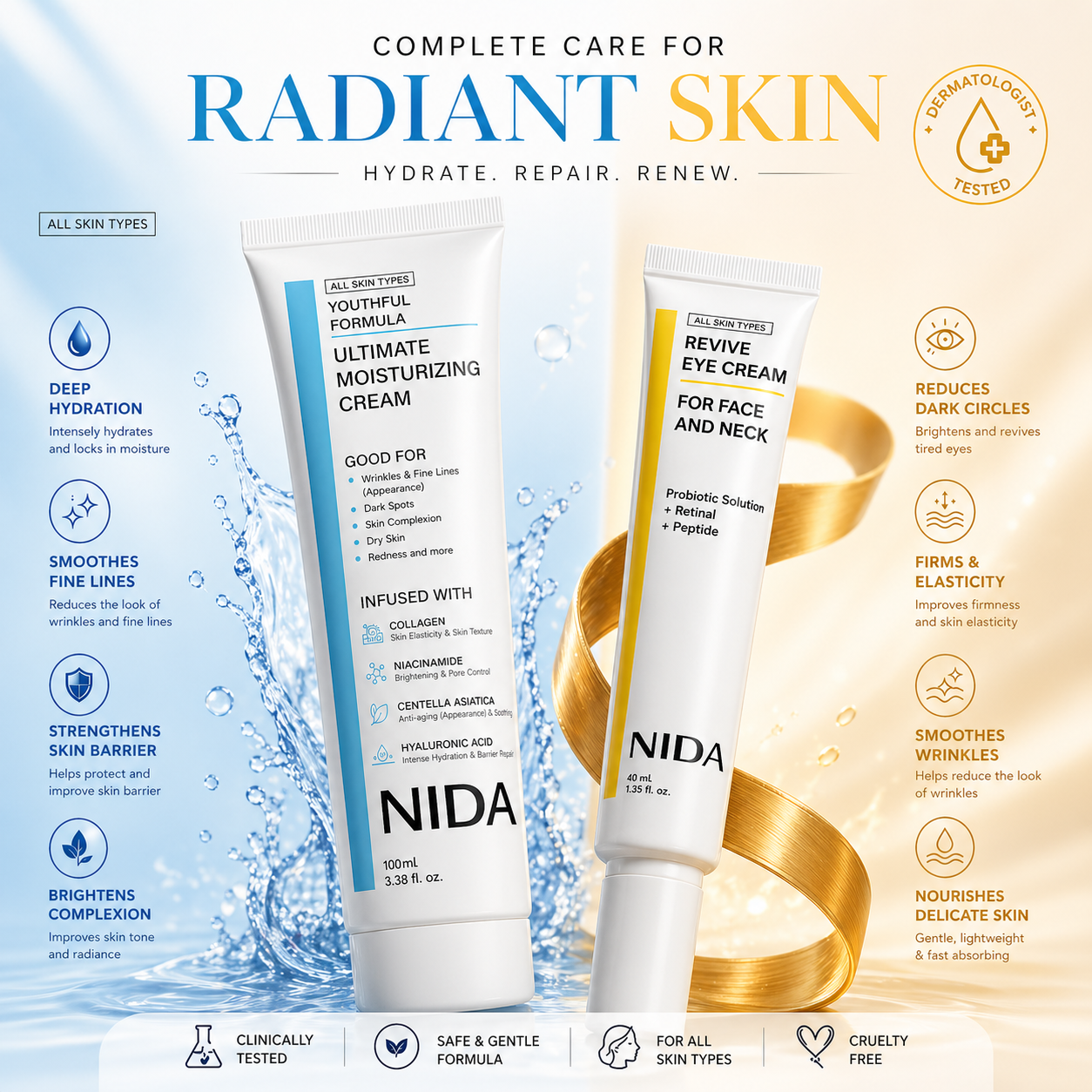 NIDA Youthful Formula Ultimate Moisturizing Cream (100mL) - Beautime