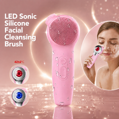 LED Sonic Silicone Facial Cleansing Brush