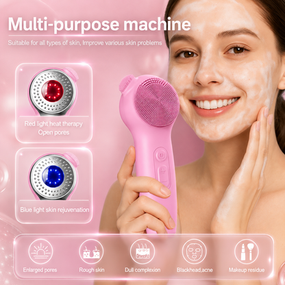 LED Sonic Silicone Facial Cleansing Brush