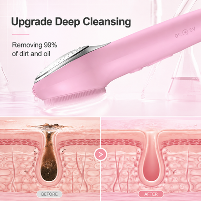 LED Sonic Silicone Facial Cleansing Brush