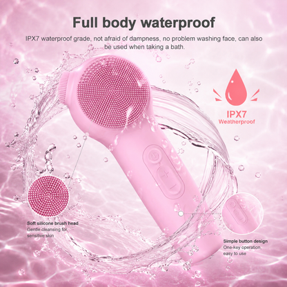LED Sonic Silicone Facial Cleansing Brush