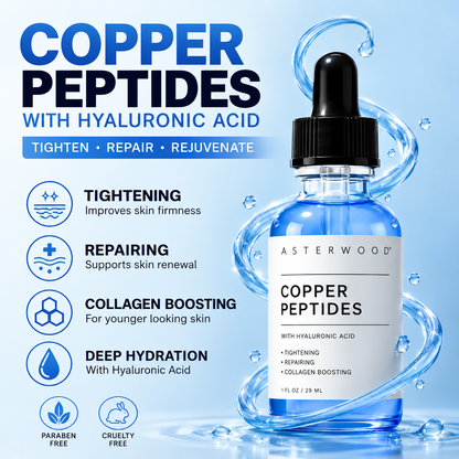 Bottle of GHK-CU Copper Peptide Serum bys-store-3331974-226603, featuring a sleek 30ml container for anti-wrinkle and skin repair.