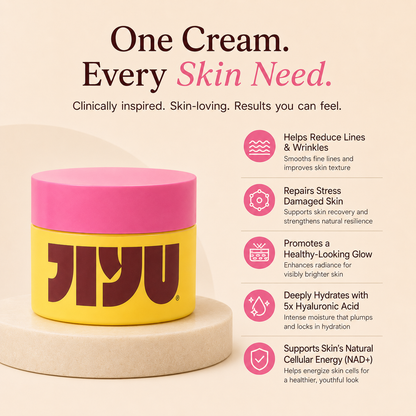 JiYu Korean NAD+ Toner Pads and cream routine product graphic.