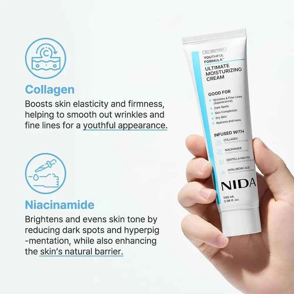 NIDA Youthful Formula Ultimate Moisturizing Cream - 100mL for Radiant Skin