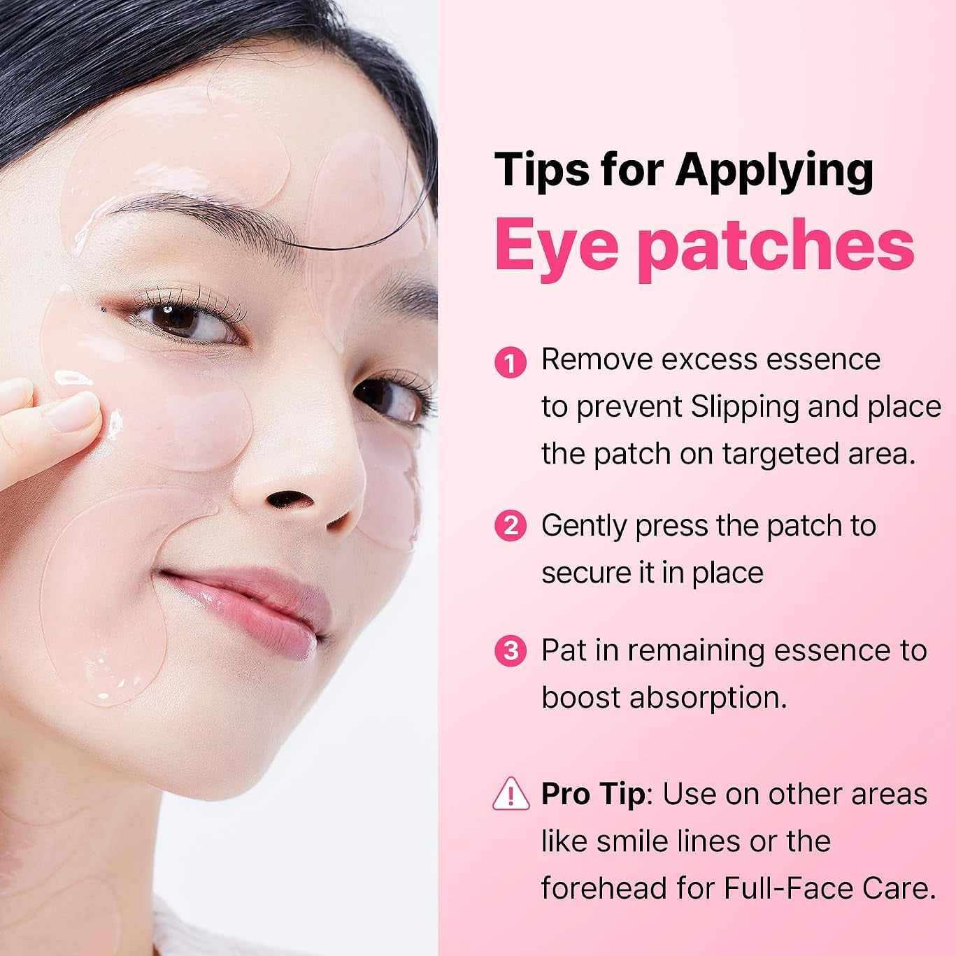 How to apply Peptide Collagen Hydrogel Eye Patches under eyes and on targeted facial areas