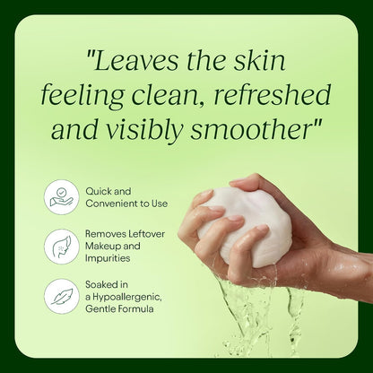 Saturated JiYu toner pad with cleansing, refreshing and gentle-formula benefit callouts
