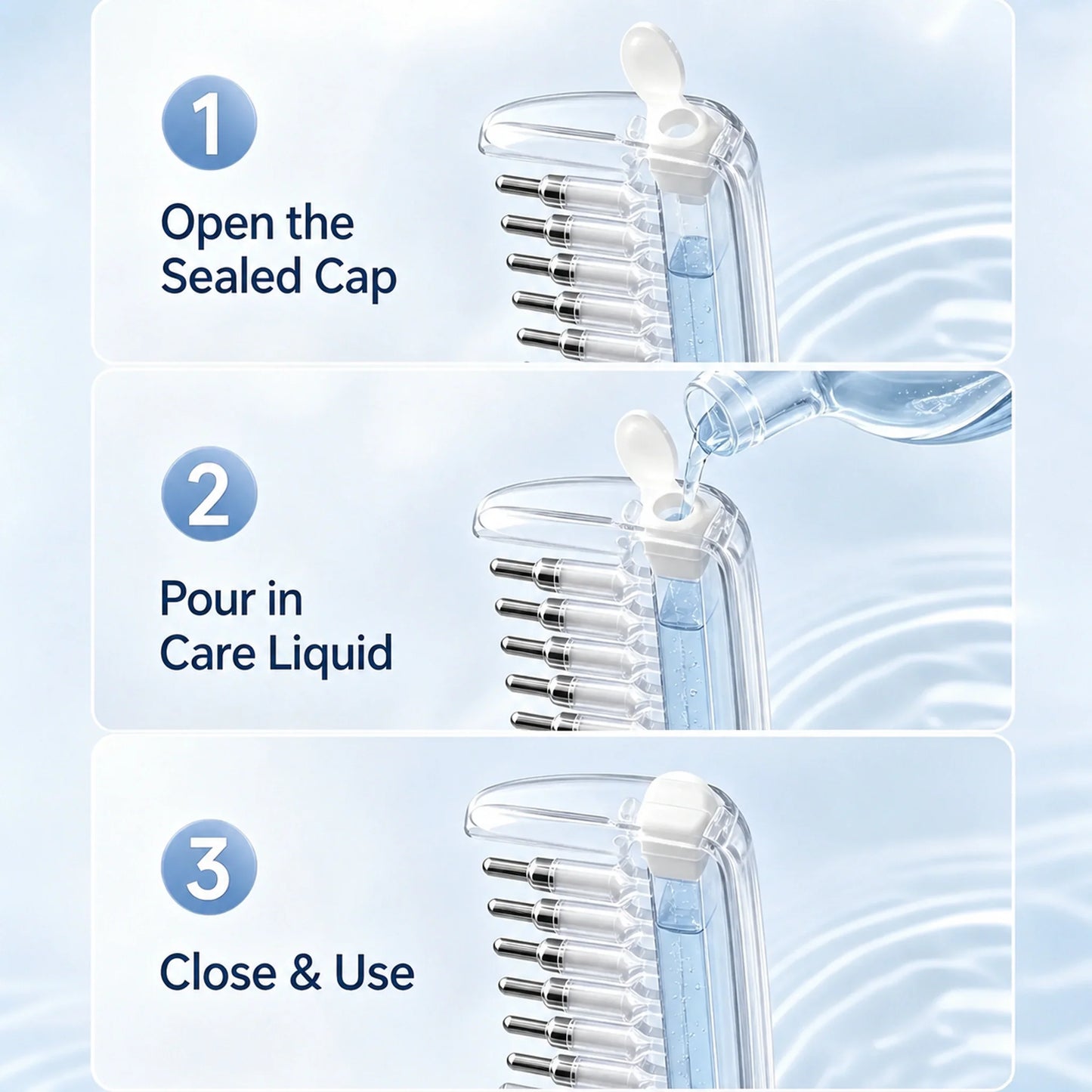 How to fill and use the refillable scalp applicator comb