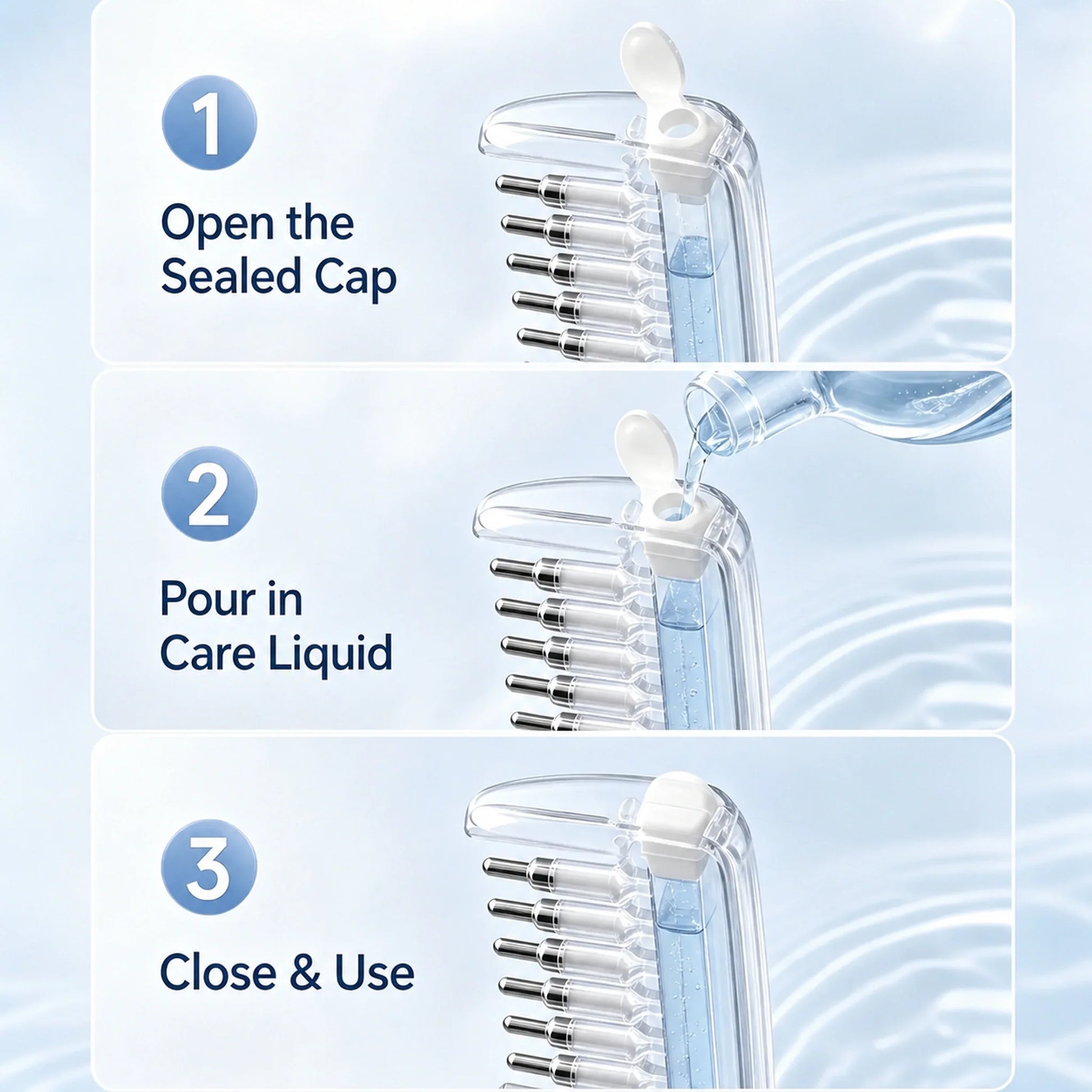How to fill and use the refillable scalp applicator comb