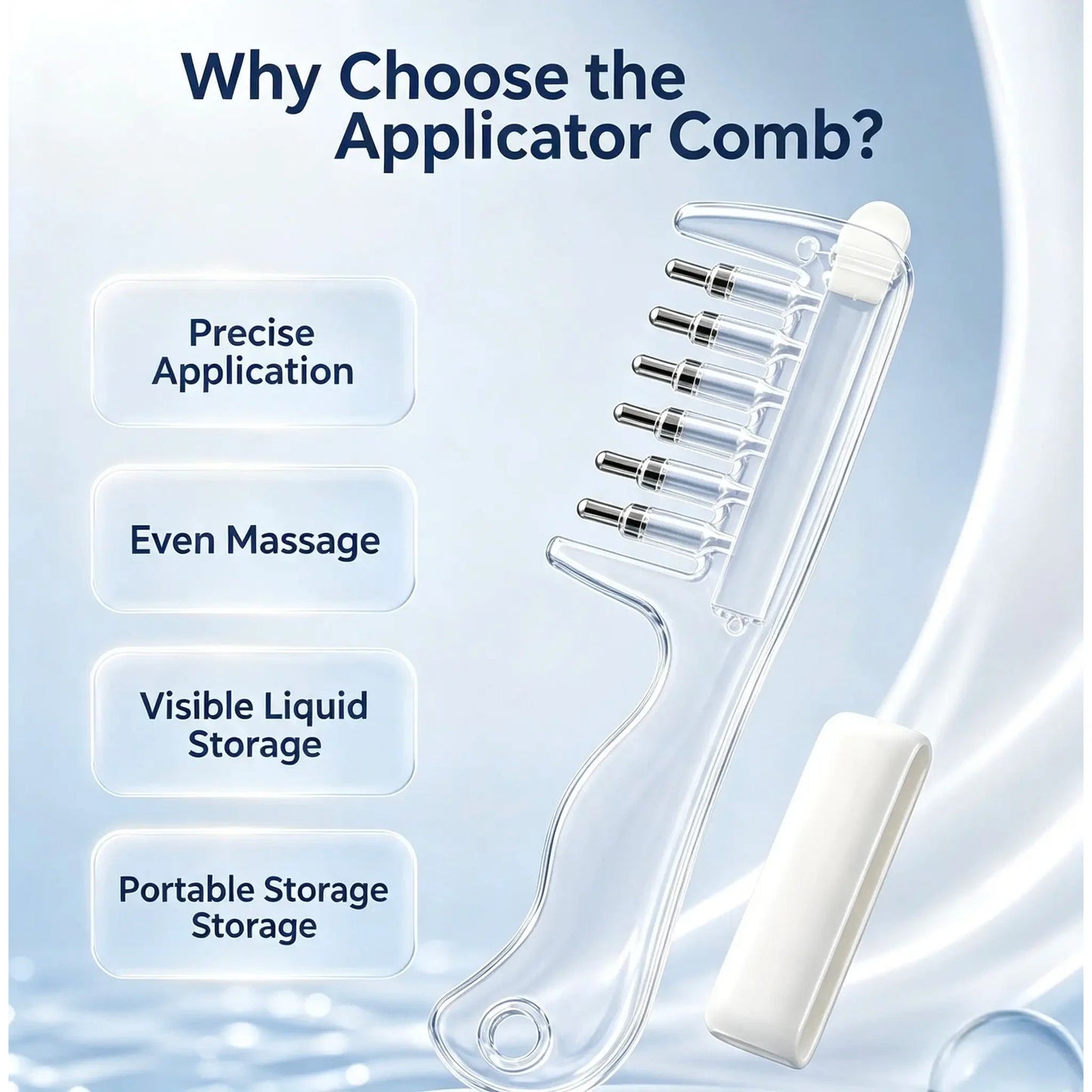Scalp applicator comb product features