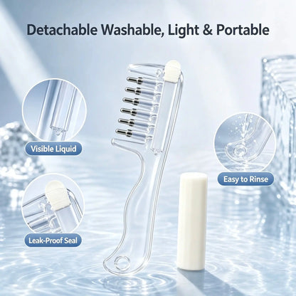 Refillable hair root oil applicator comb