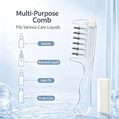 Scalp treatment liquid applicator comb